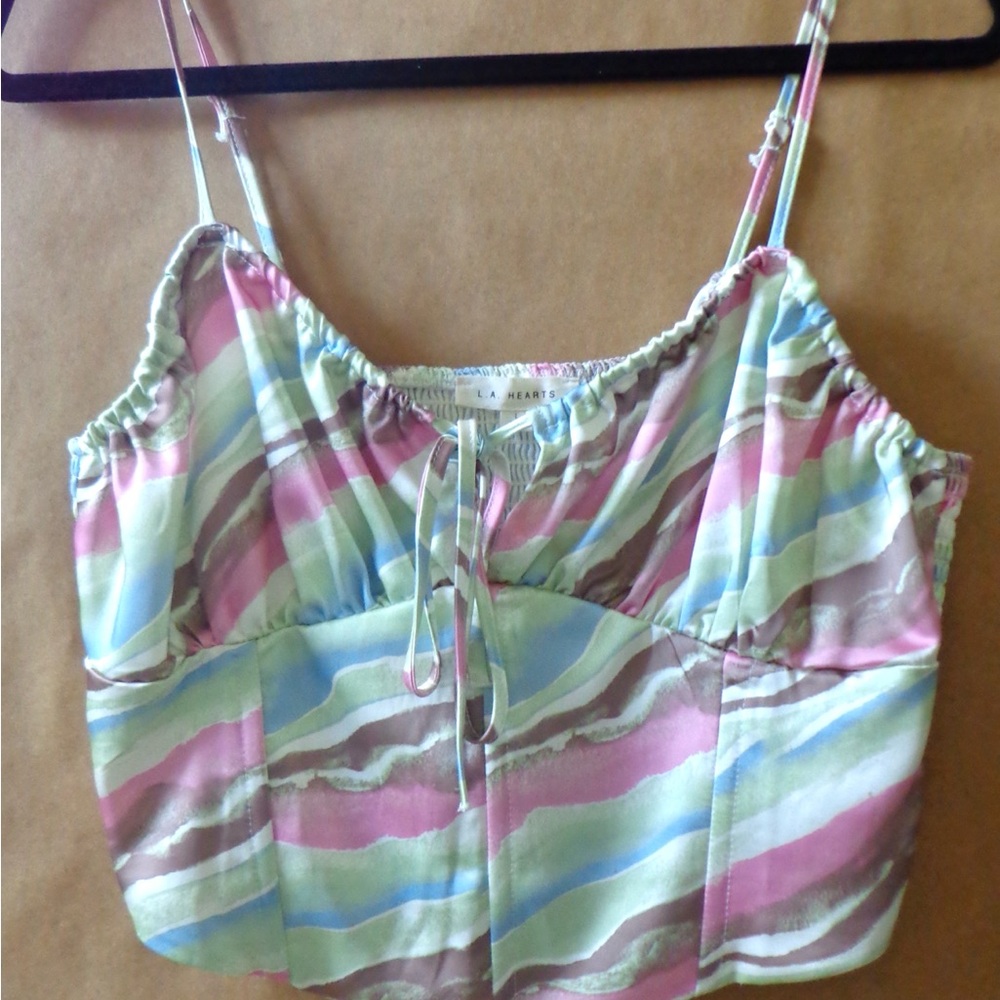 L.A Hearts/Pacsun Cropped Blouse with Corset Lining